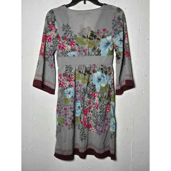 Old Navy Floral Long Sleeve Mini Dress Size XS Kimono Y2k Boho Babydoll NWT - Picture 2 of 10